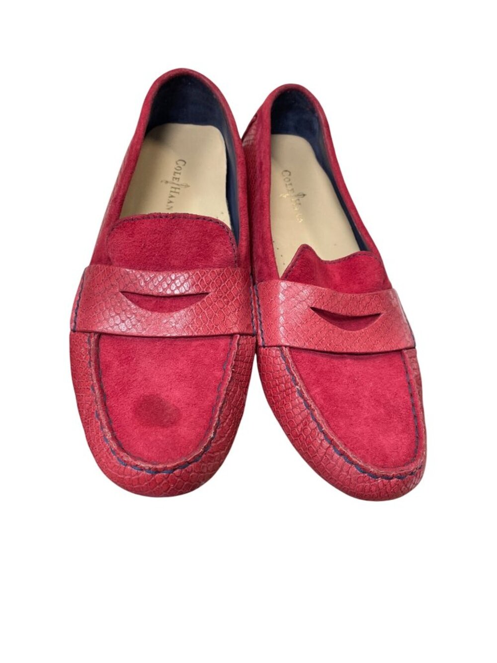 Cole Haan womens red suede leather slip preppy dress loafers sz 8.5B SKU 10-908 - Picture 14 of 16